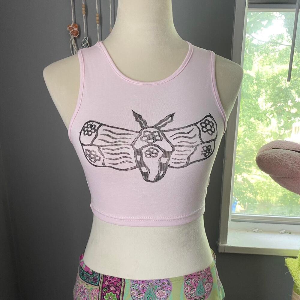 Butterfly cropped tank top